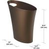 Umbra Skinny Sleek & Stylish Bathroom Trash Can, Small Garbage Can, Wastebasket for Narrow Spaces at Home or Office, 2 Gallon Capacity, Bronze(Bronze)