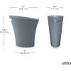 Umbra Skinny Sleek & Stylish Bathroom Trash Can, Small Garbage Can, Wastebasket for Narrow Spaces at Home or Office, 2 Gallon Capacity, Bronze(Slate Blue)