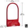 Umbra Sling Flexible Sponge Holder for Kitchen Sink, Customizable Non-Slip Caddy Organizer Also Holds Dish Scrub Brush or Dishcloth, Red