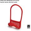 Umbra Sling Flexible Sponge Holder for Kitchen Sink, Customizable Non-Slip Caddy Organizer Also Holds Dish Scrub Brush or Dishcloth, Red