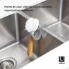 Umbra Sling Kitchen Sink Caddy Sponge Holder, Hangs Over Faucet or Divider, Single, Black(Dark Grey)