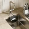 Umbra Sling Kitchen Sink Caddy Sponge Holder, Hangs Over Faucet or Divider, Single, Black(White)