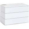 Umbra Spindle Jewlery Box, Stacked Jewelry Box with Three Compartments, High-gloss Finish, White(7.5 x 4.5 x 5 inches)