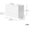 Umbra Spindle Jewlery Box, Stacked Jewelry Box with Three Compartments, High-gloss Finish, White(7.5 x 4.5 x 5 inches)