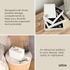 Umbra Spindle Jewlery Box, Stacked Jewelry Box with Three Compartments, High-gloss Finish, White(7.5 x 4.5 x 5 inches)