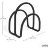 Umbra Squire Napkin Holder for Square and Rectangular Dinner, Cocktail, Luncheon Napkins, Modern Metal Design Looks Like Cast Iron, Black(Napkin Holder)