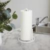 Umbra Squire Stand up Paper Towel Holder for Kitchen or Bathroom, Bent Metal Wire Looks Like Cast Iron, White