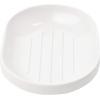 Umbra Step Dish for Bathroom-Contemporary, Practical Molded Oval Soap Bar Holder for Bath Sink-Nicely Fits Into Amenity Tray-Easy to Clean, Highly Durable, White(Soap Dish)