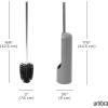 Umbra Touch Toilet Brush with Holder/Stand – Durable, Slim Cleaning Tool with Dense Bristles – Removes Stubborn Stains, White(Gray)