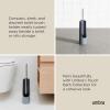 Umbra Touch Toilet Brush with Holder/Stand – Durable, Slim Cleaning Tool with Dense Bristles – Removes Stubborn Stains, White(Slate Blue)