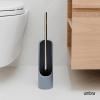 Umbra Touch Toilet Brush with Holder/Stand – Durable, Slim Cleaning Tool with Dense Bristles – Removes Stubborn Stains, White(Slate Blue)