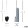 Umbra Touch Toilet Brush with Holder/Stand – Durable, Slim Cleaning Tool with Dense Bristles – Removes Stubborn Stains, White(Slate Blue)