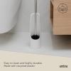 Umbra Touch Toilet Brush with Holder/Stand – Durable, Slim Cleaning Tool with Dense Bristles – Removes Stubborn Stains, White(White)