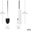 Umbra Touch Toilet Brush with Holder/Stand – Durable, Slim Cleaning Tool with Dense Bristles – Removes Stubborn Stains, White(White)