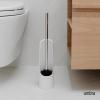 Umbra Touch Toilet Brush with Holder/Stand – Durable, Slim Cleaning Tool with Dense Bristles – Removes Stubborn Stains, White(White)
