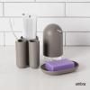 Umbra Touch Toothbrush Holder and Toothpaste Organizer – Modern Bathroom Storage with Three Comparments, Grey(Grey)