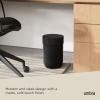 Umbra Touch Trash Can, Small 1.6-Gallon Garbage Bin with Swing Lid, Waste Basket for Bathroom or Office, Black(Black)