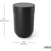 Umbra Touch Trash Can, Small 1.6-Gallon Garbage Bin with Swing Lid, Waste Basket for Bathroom or Office, Black(Black)