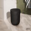 Umbra Touch Trash Can, Small 1.6-Gallon Garbage Bin with Swing Lid, Waste Basket for Bathroom or Office, Black(Black)