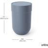 Umbra Touch Trash Can, Small 1.6-Gallon Garbage Bin with Swing Lid, Waste Basket for Bathroom or Office, Black(Slate Blue)