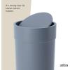 Umbra Touch Trash Can, Small 1.6-Gallon Garbage Bin with Swing Lid, Waste Basket for Bathroom or Office, Black(Slate Blue)
