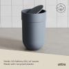 Umbra Touch Trash Can, Small 1.6-Gallon Garbage Bin with Swing Lid, Waste Basket for Bathroom or Office, Black(Slate Blue)