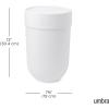 Umbra Touch Trash Can, Small 1.6-Gallon Garbage Bin with Swing Lid, Waste Basket for Bathroom or Office, Black(White)