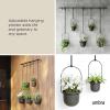 Umbra Triflora Hanging Planter for Window, Indoor Herb Garden, Set of 3, White/Black(Black/Black)