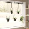 Umbra Triflora Hanging Planter for Window, Indoor Herb Garden, Set of 3, White/Black(Black/Black)