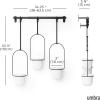 Umbra Triflora Hanging Planter for Window, Indoor Herb Garden, Set of 3, White/Black(White/Black)