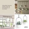Umbra Triflora Hanging Planter for Window, Indoor Herb Garden, Set of 3, White/Brass(White/Black)