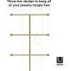 Umbra Trigem Hanging Jewelry Organizer Tiered Tabletop Countertop Free Standing Necklace Holder Display, 3, Brass/White(White/Brass (Legacy))