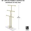 Umbra Trigem Hanging Jewelry Organizer Tiered Tabletop Countertop Free Standing Necklace Holder Display, 3, Brass/White(White/Brass (Legacy))
