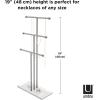 Umbra Trigem Hanging Jewelry Organizer Tiered Tabletop Countertop Free Standing Necklace Holder Display, 3, Brass/White(White/Nickel)