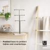Umbra Trigem Hanging Jewelry Organizer Tiered Tabletop Countertop Free Standing Necklace Holder Display, 3, Brass/White(White/Nickel)