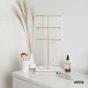 Umbra Trigem Hanging Jewelry Organizer Tiered Tabletop Free Standing Necklace Holder Display, White/Nickel(White/Gold)