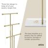 Umbra Trigem Hanging Jewelry Organizer Tiered Tabletop Free Standing Necklace Holder Display, White/Nickel(White/Gold)