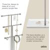 Umbra Trigem Hanging Jewelry Organizer Tiered Tabletop Free Standing Necklace Holder Display, White/Nickel(White/Nickel)