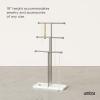 Umbra Trigem Hanging Jewelry Organizer Tiered Tabletop Free Standing Necklace Holder Display, White/Nickel(White/Nickel)