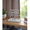 Umbra Trigem Three Tiered Tabletop Organizer for Necklace, Bracelets and Earrings, 3, White Nickel(White/Nickel)