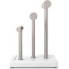 Umbra Trigem Three Tiered Tabletop Organizer for Necklace, Bracelets and Earrings, 3, White Nickel(White/Nickel)