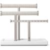 Umbra Trigem Three Tiered Tabletop Organizer for Necklace, Bracelets and Earrings, 3, White Nickel(White/Nickel)