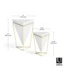 Umbra Trigg Desktop Planter Vase & Geometric Container-for Succulent, Air, Mini Cactus, Faux Plants and More, Desk, White/Brass