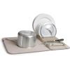Umbra UDRY, 24 x 18 inches Rack and Microfiber Dish Drying Mat-Space-Saving Lightweight Design Folds Up for Easy Storage, Black(Latte)