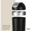 Umbra Venti Kitchen Trash Can with Swing Top Lid, Large 16-Gallon (62 L) Capacity, Black/Nickel(Black/Nickel)