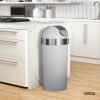 Umbra Venti Kitchen Trash Can with Swing Top Lid, Large 16-Gallon (62 L) Capacity, Black/Nickel(Grey-Nickel)