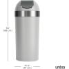 Umbra Venti Kitchen Trash Can with Swing Top Lid, Large 16-Gallon (62 L) Capacity, Black/Nickel(Grey-Nickel)