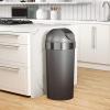 Umbra Venti Kitchen Trash Can with Swing Top Lid, Large 16-Gallon (62 L) Capacity, Black/Nickel(Pewter)
