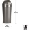 Umbra Venti Swing-Top 16.5-Gallon Kitchen Trash Can, 35-Inch Tall, Pewter(Pewter)