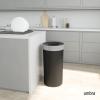 Umbra Vento Kitchen Trash Can with Open Top, Large 16-Gallon (62 L) Capacity, Sand(Black-Nickel)